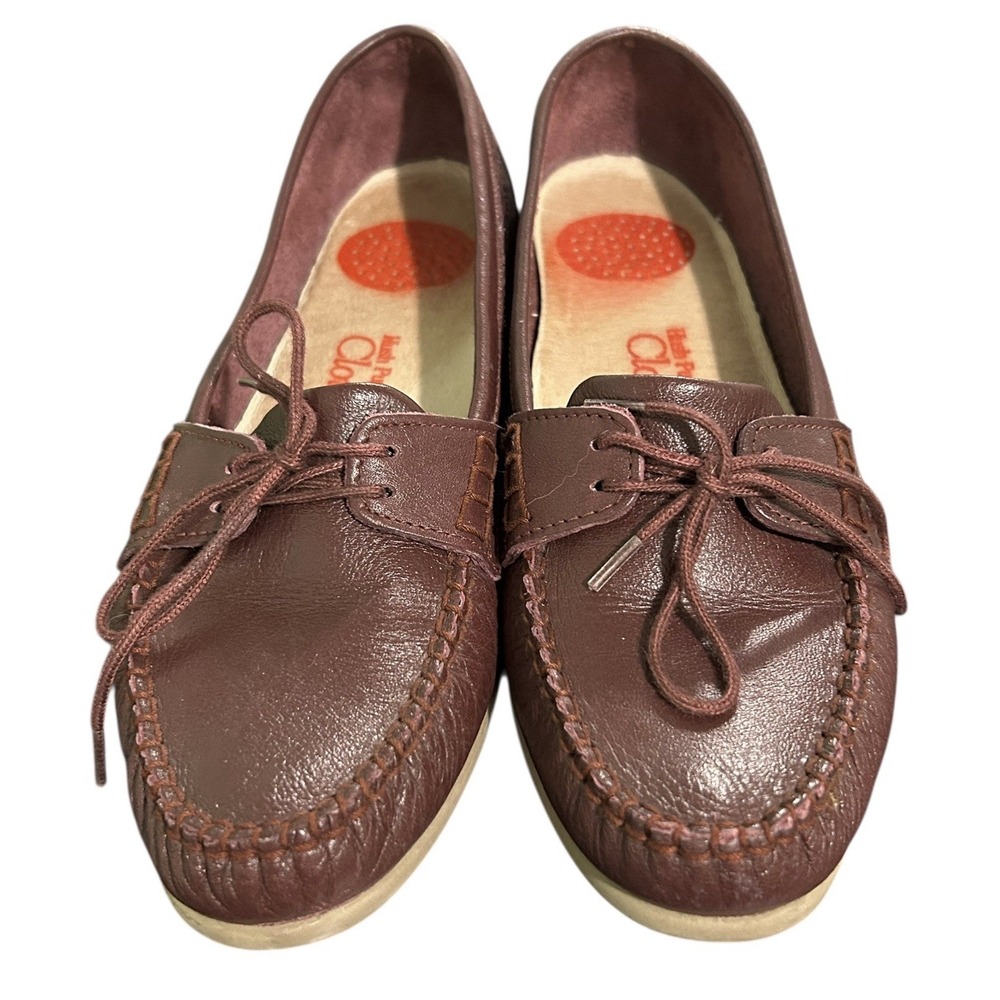 Hush Puppies Cloud 10 Leather Comfort Walking Loafers Womens Size 9N Burgundy